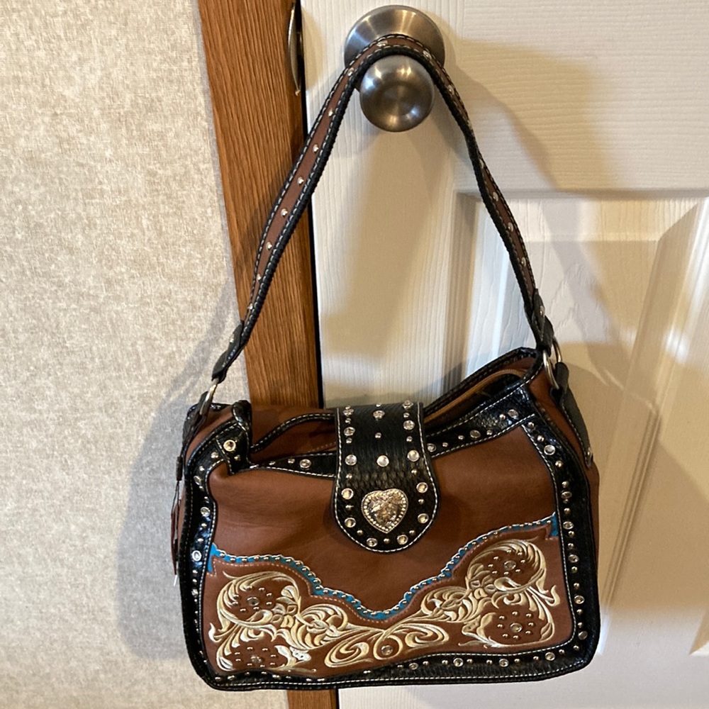 P&G leather bling purse